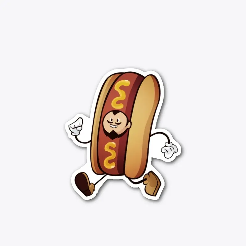 Hot Doggin' Chris - 4" Die Cut Sticker